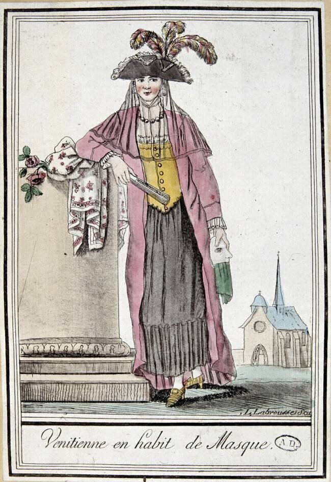 Woman Dressed in Venetian Mask Jacques Grasset de Saint-Sauveur