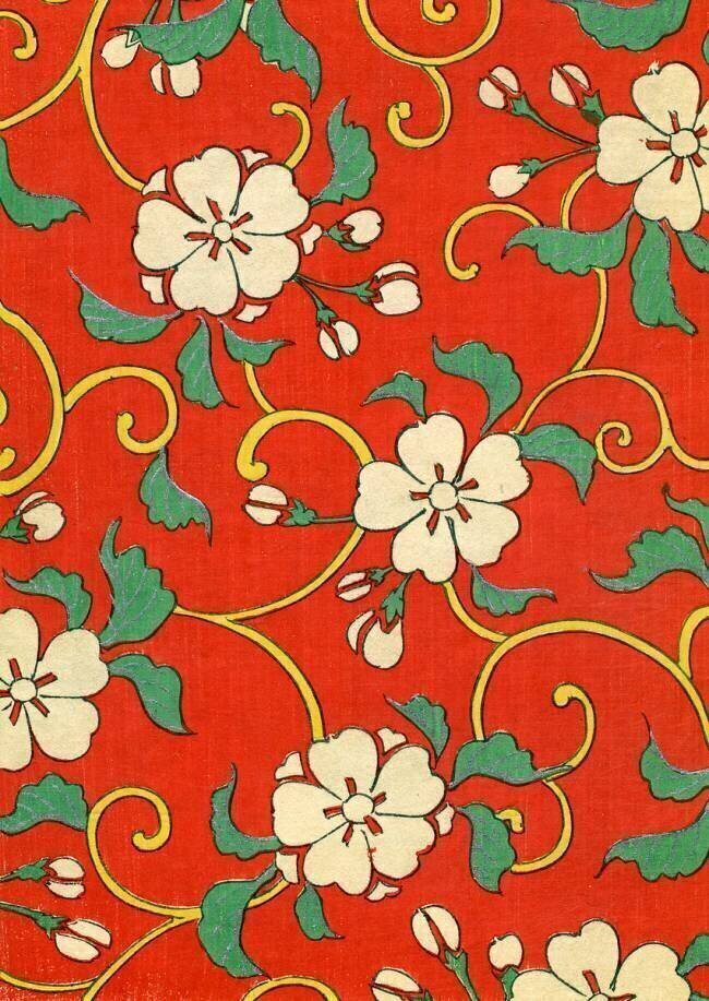 Woodblock Print of Apple Blossoms anonymous