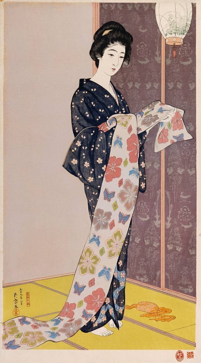 Young woman in a summer kimono, 1920 Goyo Hashigushi