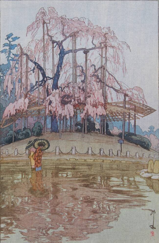 Yozakura in rain Hiroshi Yoshida