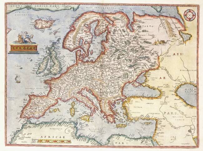 Map of Europe Abraham Ortelius