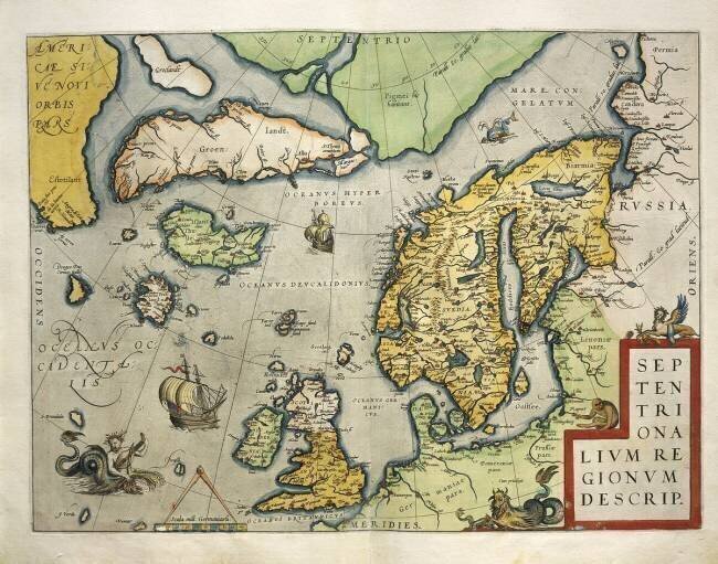 Map of Northern Europe Abraham Ortelius