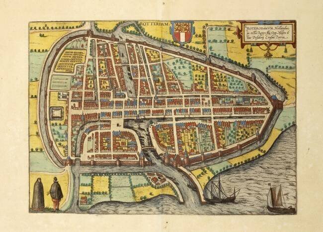 Map of Rotterdam Georg Braun