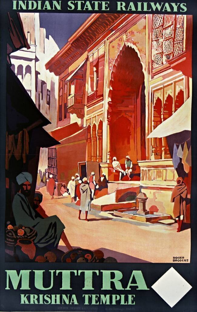 Indian State Railways. Muttra, Krishna temple Roger Broders