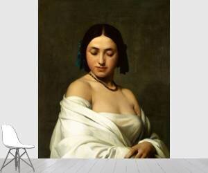 Etude florentine ou jeune fille en buste les yeux baissés (Hippolyte Flandrin) - Muzeo.com