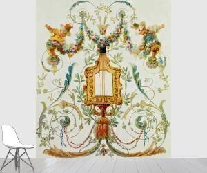 Génies, une Guirlande de Fleurs et Instrument de Musique Oriental (Jules-Hughes Rousseau) - Muzeo.com