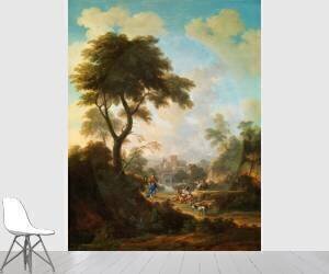 Paysage avec rencontre galante près d'une fabrique (Michele Pagano) - Muzeo.com