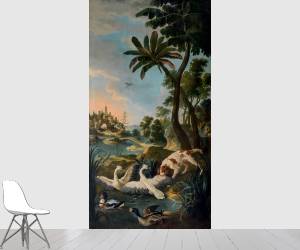 Chien attaquant des cygnes (Christophe Huet) - Muzeo.com