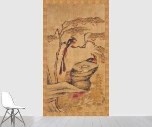 Paravent huit panneaux : fleurs et oiseaux 