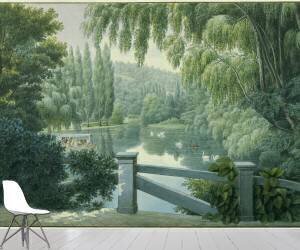 Douze vues du domaine de Malmaison : promenade des dames d'honneur sur la rivière. (Auguste Garneray) - Muzeo.com