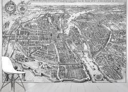 Fac-similé d'un plan de Paris en 1615 (anonyme) - Muzeo.com