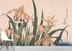 Fleurs d'iris et sauterelle (Hokusai) - Muzeo.com