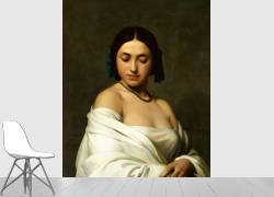 Etude florentine ou jeune fille en buste les yeux baissés (Hippolyte Flandrin) - Muzeo.com