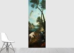 Paysage avec chien et faisans, oiseaux de paradis, iris (Christophe Huet) - Muzeo.com
