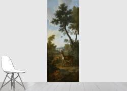 Paysage avec des chevreuils et un renard attaquant un faisan (Christophe Huet) - Muzeo.com