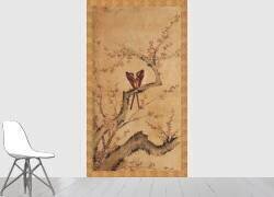 Paravent à huit panneaux : fleurs et oiseaux 