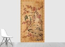 Paravent huit panneaux : fleurs et oiseaux 