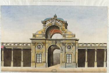 Album Robit : Le château de Fontainebleau, face de la porte Dauphine (anonyme) - Muzeo.com