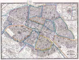 Antique Map of Paris (Giovanni Antonio Galignani) - Muzeo.com