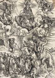 Apocalypse selon Saint Jean - Le monstre de sept têtes et la bête à cornes (Albrecht Dürer) - Muzeo.com