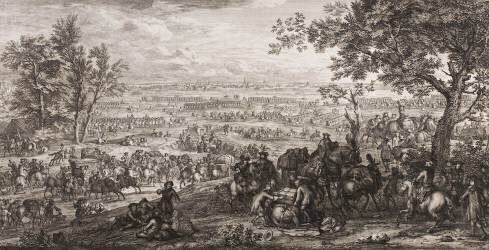 Arrivée du Roy devant Douai qu'il fait investir par sa Cavalerie en 1667 (Adam Frans van der Meulen) - Muzeo.com