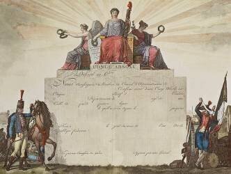 Billet de Congé absolu délivré aux militaires sous la Révolution (Carle Vernet) - Muzeo.com