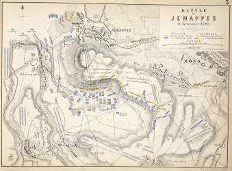 Carte de la bataille de Jemappes (Alexander Keith Johnston) - Muzeo.com