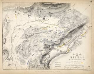 Carte de la bataille de Rivoli (Alexander Keith Johnston) - Muzeo.com