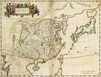 Carte de la Chine (Joan Blaeu) - Muzeo.com