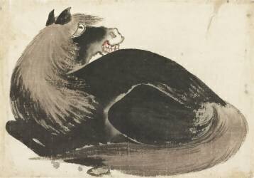 Cheval couché (Hokusai) - Muzeo.com