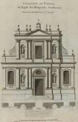 Elévation du portail de l’église du couvent des Feuillantines rue du faubourg Saint-Jacques à Paris (Jacques-François Blondel) - Muzeo.com