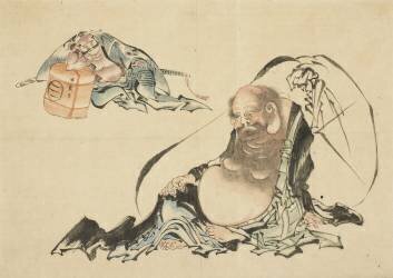 Hotei et Asahina Saburo couchés (Hokusai) - Muzeo.com