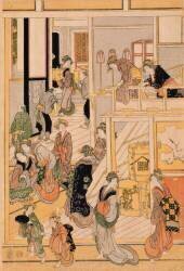 Jour de l'an au Teahouse Ogi-ya (Hokusai) - Muzeo.com