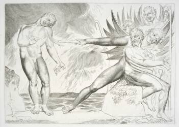 Le cercle des officiels corrompus: les démons tourmentant Ciampolo Inferno (William Blake) - Muzeo.com