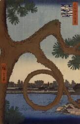 Le pin de la lune dans l'enceinte du temple à Ueno (Hiroshige) - Muzeo.com