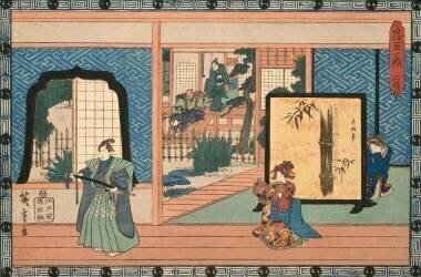 Le trésor des vassaux fidèles, drame de Tageda Izumo : l'attaque de nuit (Hiroshige) - Muzeo.com