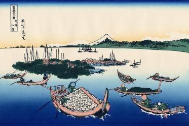 L'île de Tsukada dans la province de Musashi (Hokusai) - Muzeo.com
