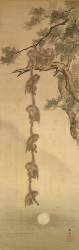Les singes qui veulent attraper la lune (Ecole japonaise) - Muzeo.com