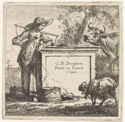 Les vaches à la laitière (Nicolaes Berchem) - Muzeo.com