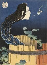 L'Esprit de la servante Okiku sortant d'un puits (Hokusai) - Muzeo.com