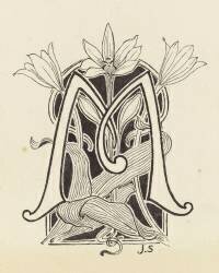 Lettre M ornée de motifs végétaux (anonyme) - Muzeo.com