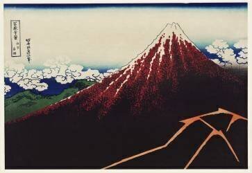 L'orage sous le sommet de la montagne (Sanka haku-u) (Hokusai) - Muzeo.com