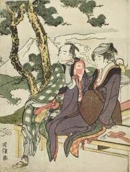 Lueur du soir pour Date no Yosaku et Seki no Koman (Hokusai) - Muzeo.com