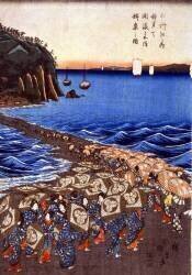 Ouverture du festival de Benzaiten à Enoshima (Hiroshige) - Muzeo.com