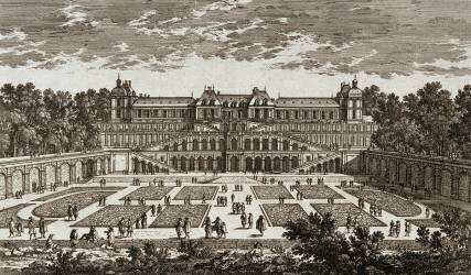 Planche 83 : Vue du château-neuf et de ses terrasses de Saint-Germain-en-Laye, sur les jardins (Famille des Perelle) - Muzeo.com