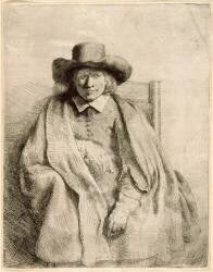Portrait de Clément de Jonghe, éditeur et marchands d'Estampes / Gravures ; 1er état (Rembrandt) - Muzeo.com