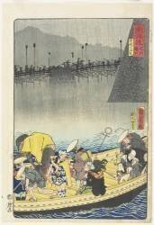 Retour des voiles chez Yabase à Zeze (Toyohara Kunichika) - Muzeo.com