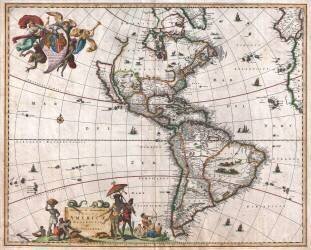 The Visscher map of the New World (Nicolaes Visscher l'Ancien) - Muzeo.com