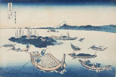 Tsukuda-jima [à Edo] dans la province de Musashi (Hokusai) - Muzeo.com
