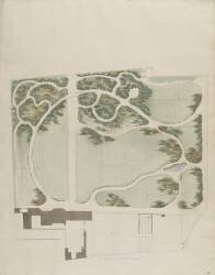 Villemomble, parc de La Chapelle : plan d'ensemble avec le jardin (Alexandre-Théodore Brongniart) - Muzeo.com
